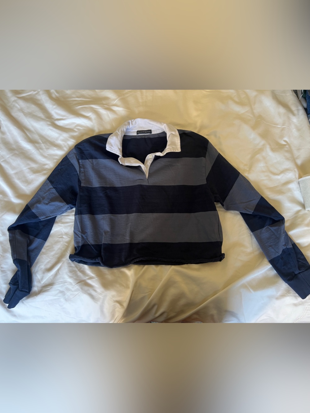 Brandy Melville Long-Sleeve Cropped Rugby Shirt